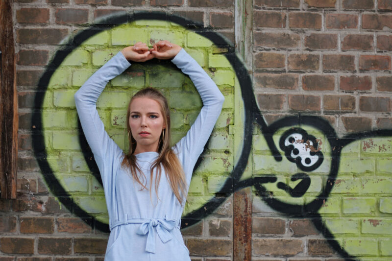 Graffity-Foto mit Frau